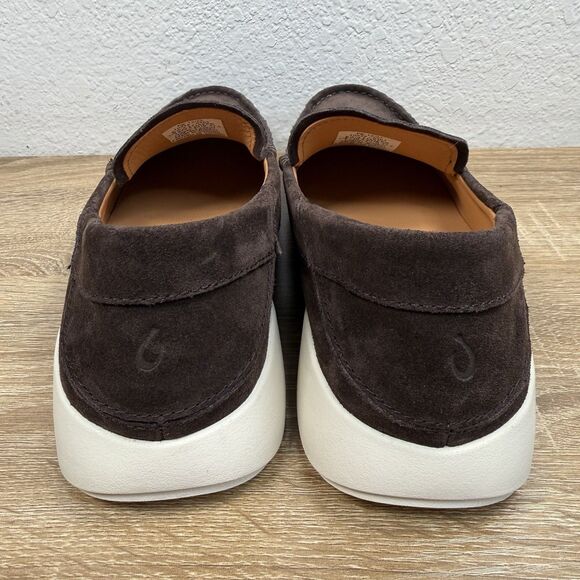 NEW Olukai Ka\'a Loafer MEN\'S 9.5 Brown Suede Leather Slip On Casual Comfort Shoe main image 4
